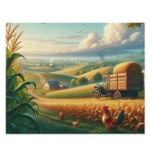 Farm Life Puzzle - Scenic 500-Piece Jigsaw, Country Decor, Relaxing Family Activity, Gift for Holidays