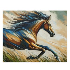 Equine Adventure Puzzle 500 Pieces, Horse decor, Gift for horse lovers, Family fun, Unique art