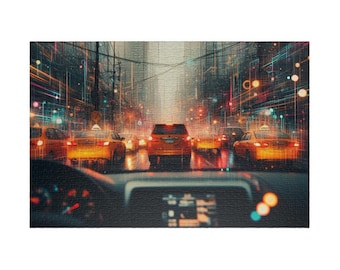 City Lights Puzzle 1014-piece, Urban Art, Gift for Puzzle Lovers, Home Decor, Family Activity, Rainy Day Fun