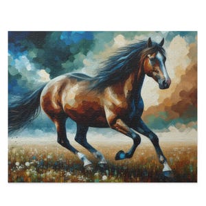 Horse Puzzle Art 500-Piece Jigsaw for Horse Lovers, Horse Gifts, Home Decor Puzzle, Animal Art, Perfect for Family Fun