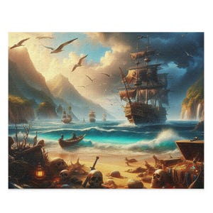 Mystical Pirate Adventure Puzzle 500-Piece Options, Treasure Map Decor, Family Fun Game, Gift for Puzzle Lovers, Unique [...]