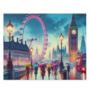 London Skyline Puzzle 500-Piece, Puzzle Decor, Gift for Puzzle Lovers, Home Entertainment, Fun Family Activity