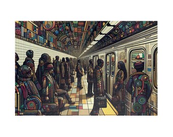 Colorful Subway Scene Puzzle 1014-piece | Art Lovers, Family Fun, Gift for Friends, Relaxation, Home Decor