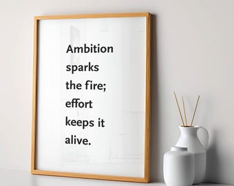 Impresión de arte mural "Ambición": Póster de motivación y éxito (descarga digital)