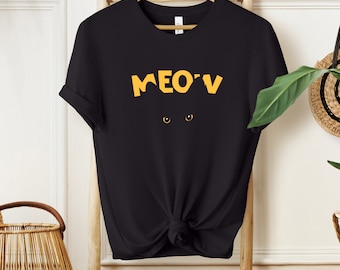 Meow T-Shirt for Cat Lover, Funny Cat T Shirt, Cat Owner T-shirt, Cat Gift, Pet owner gifts, Holiday gift, Trendy Cat Mom Tee