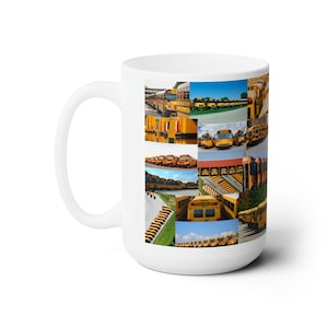 School Bus Coffee Mug Gifts for Bus Driver Ceramic Mug 15oz - Teacher Gift - Bus Driver Gift - School Gift - Coffee Cup - Mugs - Kids Gifts