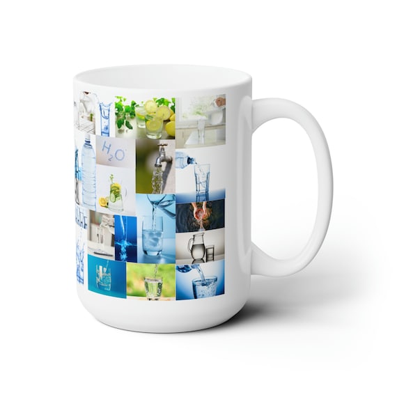 H2O Water Ceramic Mug - Water Bottle Faucet Design - 15oz