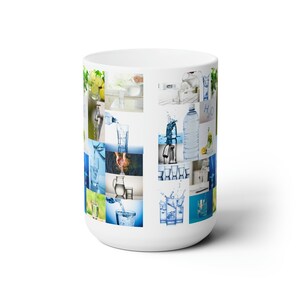 H2O Water Ceramic Mug - Water Bottle Faucet Design - 15oz image 2