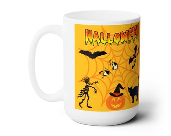Halloween Gift Mug Ceramic Mug 15oz - Halloween Coffee Mug - Drinking Mugs - Holiday Coffee Mug - Autumn Mug - Mugs - Halloween Gift - Gifts