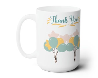 Thank You Mug: Ceramic Coffee Cup, Teacher Appreciation Gift (15oz)