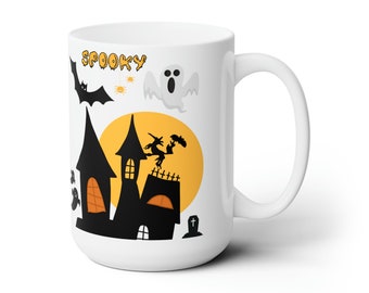 Spooky Halloween Mug Ceramic Mug 15oz - Happy Halloween - Gifts for Kids - Gift for Him - Gift for Her - Friend Gift - Holiday Mug - Coffee