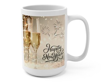 New Years Happy New Years 2025 Ceramic Mug 15oz - New Years Mug - Holiday Mug - Coffee Mug - Coffee Cup - Tea Mug - Gifts - Mugs