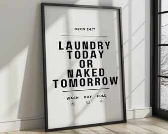 Waschküche Poster | Lustiges Wandbild | Waschraum Dekor | Trendiges Haus Poster | Einweihungsgeschenk