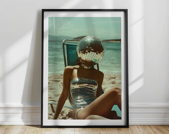 Discokula Strandposter: Retro väggkonst från 70-talet (digital nedladdning)