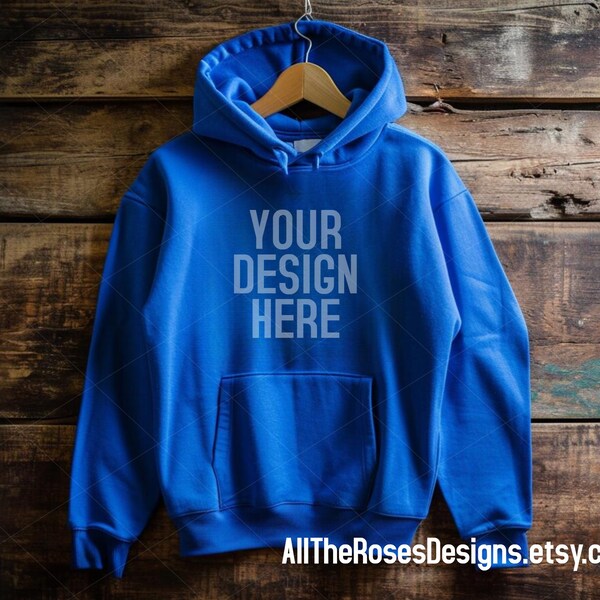 Royal Blue Gildan 18500 Unisex Adult Hooded Sweatshirt Mockup, Royal Blue Hoodie Mock, Hooded Sweatshirt Mock up, Heavy Blend Sweater