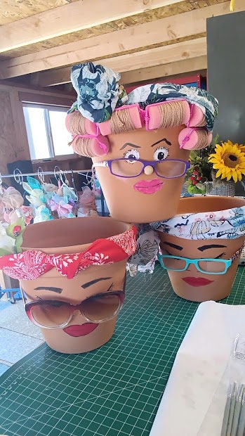 hand painted flower pots