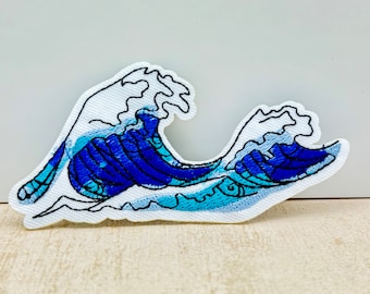 Ocean Wave Iron on Patch Wave Patch Wave Badge Embroidery Wave Patch