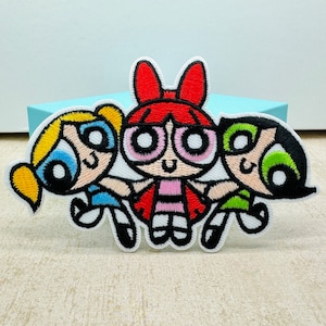 Meisje opstrijkbare patch 4,2" geborduurde Powerpuff Girl-patch Powerpuff Girl opstrijkbare patch Powerpuff Girl-badge