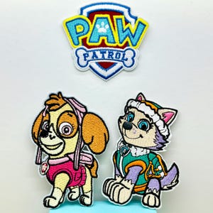 Dog Patch 4" Kid Iron on Patch Embroidered Paw Patrol Iron on Patch Everest Patch Skye Patch