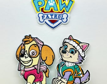 Dog Patch 4" Kid Iron on Patch Embroidered Paw Patrol Iron on Patch Everest Patch Skye Patch