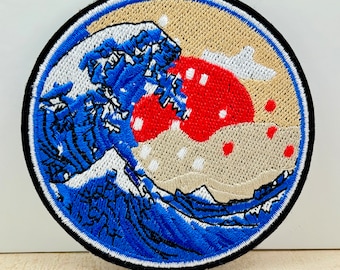 Ocean Wave Iron on Patch Wave Patch Wave Badge Embroidery Wave Patch