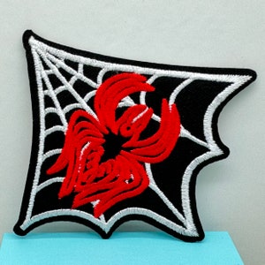 Spider Web Iron on Patch Spider Patch Spider Badge Embroidery Spider Web Patch Halloween Costume Patch Super Hero Patch