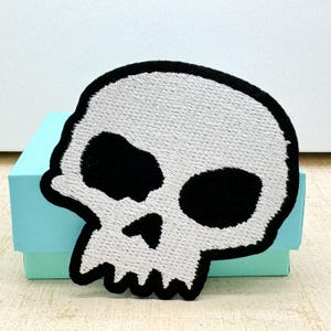 Human Skull Iron on Patch 2.8&quot; Skull Patch Ghost Patch Skull Embroidered Patch Embroidered Skull Patch Full Embroidered Patch