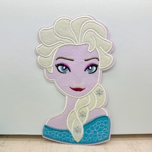GROTE prinses opstrijkbare patch 7" Snow Queen-patch geborduurde Elsa-patch Frozen-patch