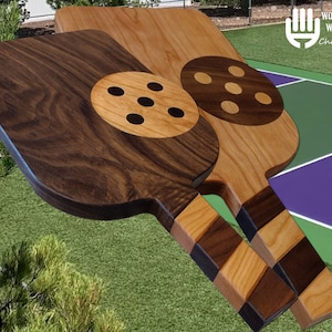Walnut & Cherry Pickleball Charcuterie Board: Handmade Paddle Design