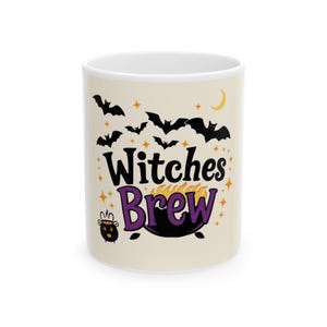 Witches Brew Ceramic Mug | Halloween Coffee Cup, Witch Mug, Gift for Her, Spooky Decor, Fall Vibes