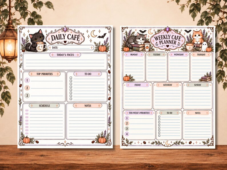 Halloween Spooky Pastel Printable Stationary Bundle Coffee to Do List ...