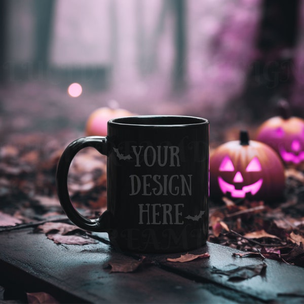 Mug Mockups Black Coffee Cup Mock Up Bundle Mock Up Stock Photo Coffee Cup Mockup Halloween Mockup JPG Digital Download Fall Mug Mock Ups