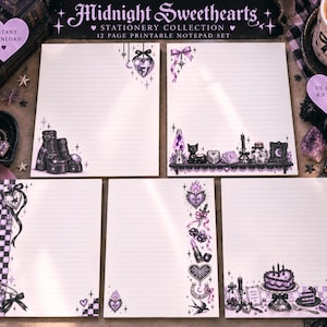 Pastel Goth Y2k Coquette Ephemera Printable Stationary Emo Gothic Notepad Gift Notes Bundle Etsy Trending Digital Products Best Selling Item