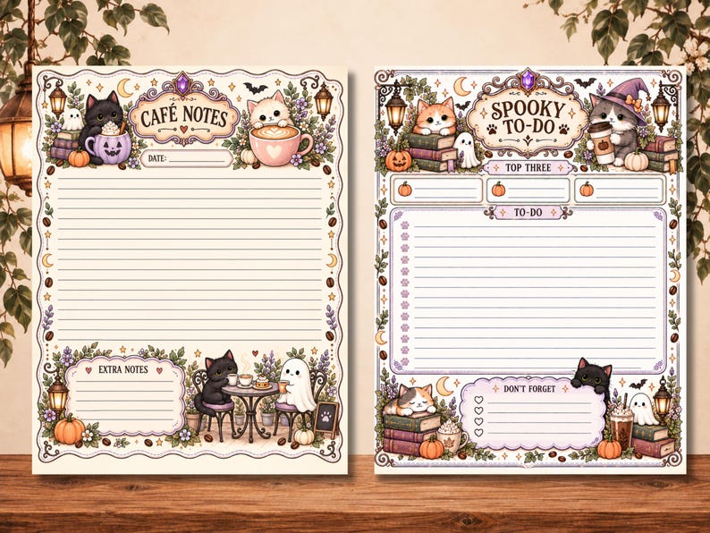 Halloween Spooky Pastel Printable Stationary Bundle Coffee to Do List ...