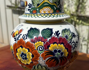 Polychrome Delft Holland Small Vintage Hand Painted Ceramic Vase