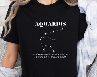 Aquarius T-shirt - Zodiac Sign T-shirt - Aquarius traits T-shirt - February Birthday Gift - Unisex Aquarius T-shirt - Aquarius Accessories