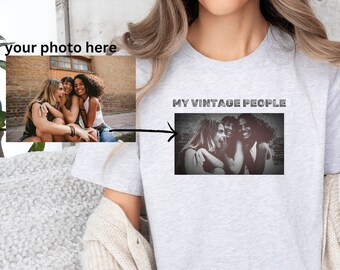 Camiseta My Vintage People - Camiseta con foto personalizada- Camiseta retro personalizada - Camiseta de amigos - Camiseta con tu foto-Regalo para un amigo- Camiseta retro