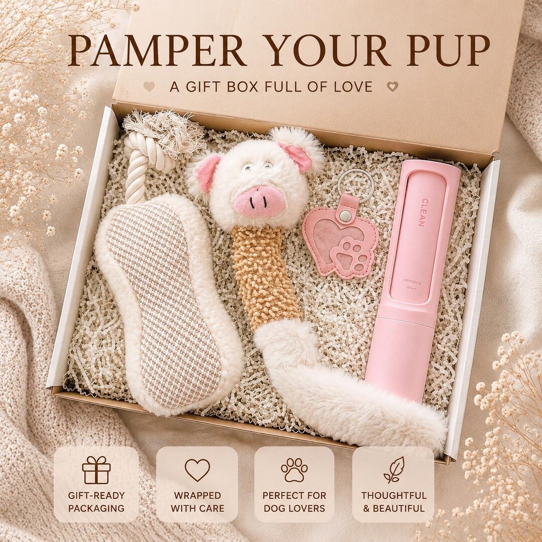 Personalized Dog Gift Box, Puppy Welcome Set, Dog Toy Box With Lint ...