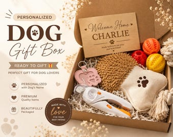 Personalized Dog Gift Box, Puppy Gift Set, New Dog Owner Gift, Dog Birthday Box, Welcome Home Puppy Gift, Pet Lover Gift