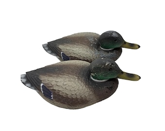 G&H Decoys Mallard Duck Decoy Pair Vintage Style Hunting Waterfowl Decor