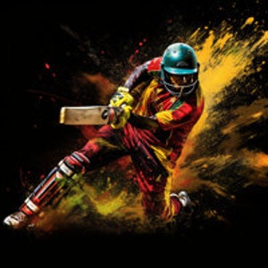 A Game of Cricket. An Awesome Digital Print Representing The Game of International Cricket.