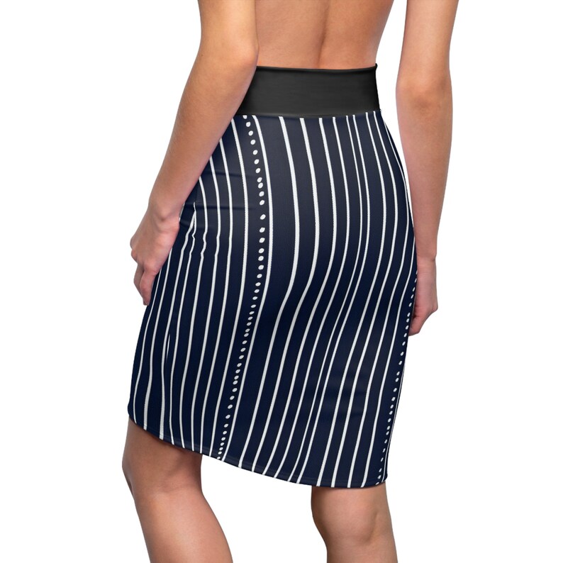 2912040 Blue-White Pencil Skirt