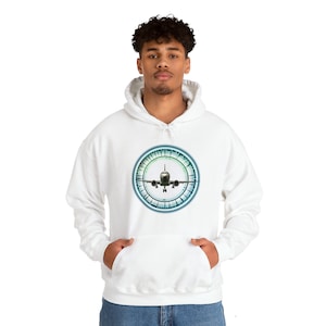 Unisex Heavy Blend™ Hooded Sweatshirt for The Aviation Fan.  Digitally Created Flight Panel Gauge, on A Hoodie!