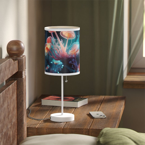 Lamp on a Stand, US|CA plug with Breathtaking Digital and Glowing 3D Under-The-Sea Life