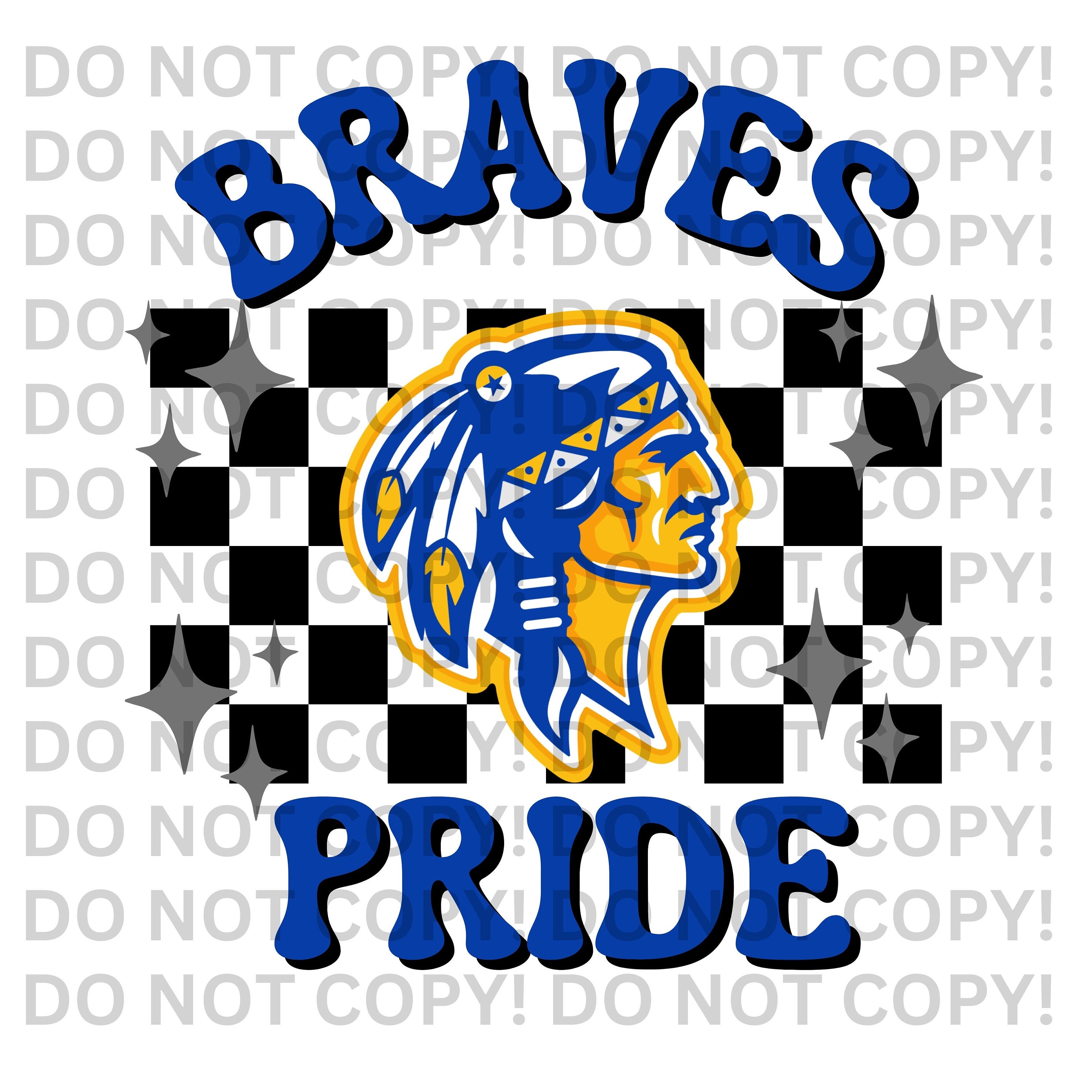 Braves Pride Mascot Digital Download PNG, Community Design, Sports Team Logo, Instant Download