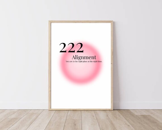 222 | Angel Number | Affirmation | Digital Art Print | Law of ...