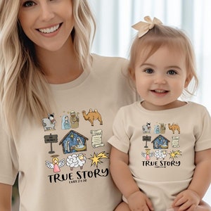 T-shirt de Noël de la Nativité True Story : T-shirt Jésus basé sur la foi