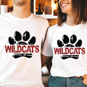 Wildcat T-shirt,Custom Wildcat Shirt,Wildcat Football Shirt,Football Shirt,Wildcat Team Shirt,Wildcat Fan Shirt,Wildcats School Spirit Tee.