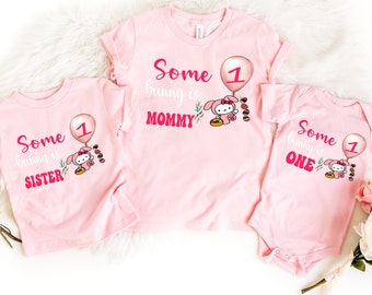 Bunny 1st Birthday Matching Family Shirts: Floral Party Outfit