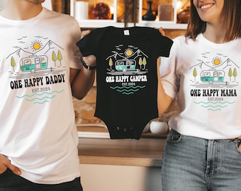 One Happy Camper T-Shirt: Camping 1st Birthday Family Tees